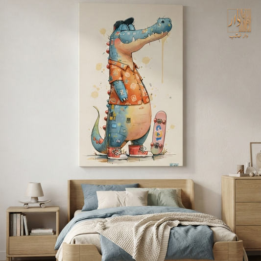 Canvas Wall Art - Skater Gator